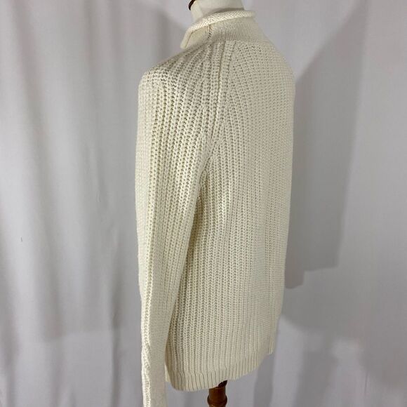 Lands’ End Roll Neck Chunky Knit Cotton Sweater - Picture 5 of 9